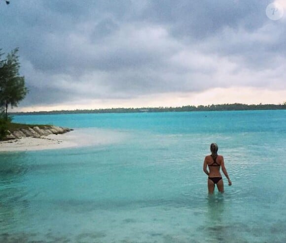 Laeticia Hallyday lors de son dernier jour à Bora Bora, avril 2016. Instagram