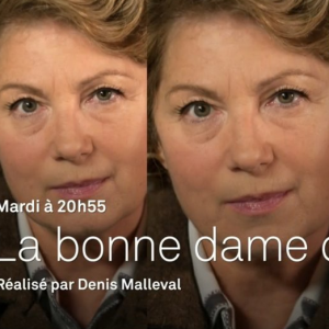 Véronique Genest incarne Simone Weber dans le téléfilm La bonne dame de Nancy diffusée sur France 3. Image promotionnelle publiée sur le compte Twitter de la chaîne.