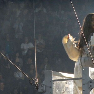 Rihanna en concert au Forum à Los Angeles pour sa tournée "Anti World Tour" le 3 mai 2016. La performance de la chanteuse à duré 90 minutes. Elle a chanté 23 titres et est arrivée avec 30 minutes de retard