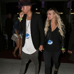 Ashlee Simpson et son mari Evan Ross arrivent au concert de Rihanna à Los Angeles, le 4 mai 2016