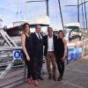 Le prince Albert II de Monaco, Mike Horn, l'aventurier, et ses filles ont assisté à la présentation de sa nouvelle expédition : "Pole2Pole", à bord de son voilier Pangaea, amarré au Yacht Club de Monaco le 6 mai 2016. ©Bruno Bebert/Bestimage