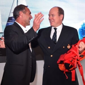 Mike Horn présente sa nouvelle expédition en présence du prince Albert II de Monaco au Yacht Club de Monaco le 6 mai 2016. ©Bruno Bebert/Bestimage