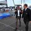 Le prince Albert II de Monaco et Mike Horn ont assisté à la présentation de sa nouvelle expédition : "Pole2Pole", à bord de son voilier Pangaea, amarré au Yacht Club de Monaco le 6 mai 2016. ©Bruno Bebert/Bestimage