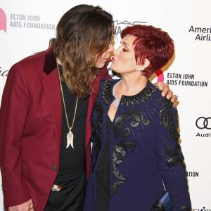 Sharon et Ozzy Osbourne à la soirée "Elton John AIDS Foundation Oscar Party" 2015 à West Hollywood, le 22 février 2015