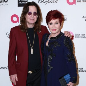 Sharon et Ozzy Osbourne à la soirée "Elton John AIDS Foundation Oscar Party" 2015 à West Hollywood, le 22 février 2015
