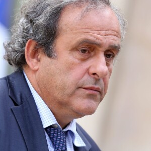 Michel Platini - A l'occasion du lancement de l’Euro 2016, organisé en France, le Président de la République, François Hollande a réuni les principaux protagonistes autour d’un déjeuner au Palais de l'Elysée à Paris le 11 septembre 2014.