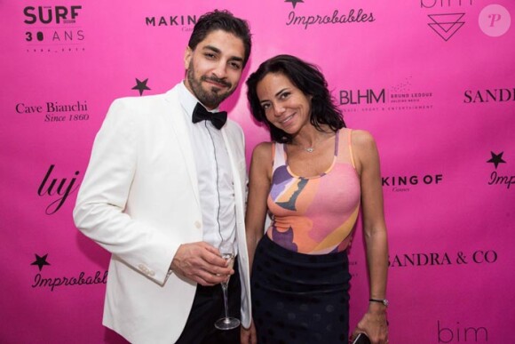 Emilio Aniba et Sandra Zeitoun de Matteis à la Suite Sandra & Co lors du 69ème Festival International du Film de Cannes. Le 12 mai 2016