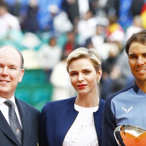 La princesse Charlene de Monaco lors de la cérémonie des récompenses à l'issue de la finale du Monte-Carlo Rolex Masters 2016 au Monte-Carlo Country-Club à Roquebrune-Cap-Martin, le 17 avril 2016. © Claudia Albuquerque/Bestimage