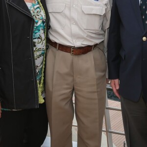 Exclusif - Le prince Albert II de Monaco a rencontré le 13 mai 2016 Jean-Michel Cousteau, entouré de son épouse Nancy Marr et leurs enfants Fabien et Céline, à bord du navire d'exploration Yersin pour le lancement de son film Odyssea 3D © Frédéric Nebinger / Palais Princier / Bestimage