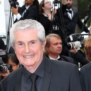 Elsa Zylberstein, Claude Lelouch (smocking Dior et montre Van Cleef and Arpels) et sa compagne Valérie Perrin (robe Paule Ka et bijoux de chez Van Cleef & Arpels) - Montée des marches du film "The BFG" ("Le BGG Le Bon Gros Géant") lors du 69ème Festival International du Film de Cannes. Le 14 mai 2016. © Borde-Jacovides-Moreau/Bestimage