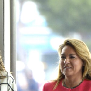 La reine Letizia d'Espagne lors de la commémoration de la journée mondiale de la Croix Rouge au palais des Congrès à Albacete, le 9 mai 2016.