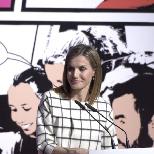 La reine Letizia d'Espagne lors de la commémoration de la journée mondiale de la Croix Rouge au palais des Congrès à Albacete, le 9 mai 2016.