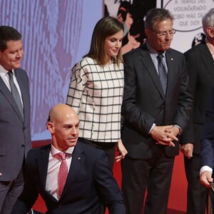 La reine Letizia d'Espagne lors de la commémoration de la journée mondiale de la Croix Rouge au palais des Congrès à Albacete, le 9 mai 2016.