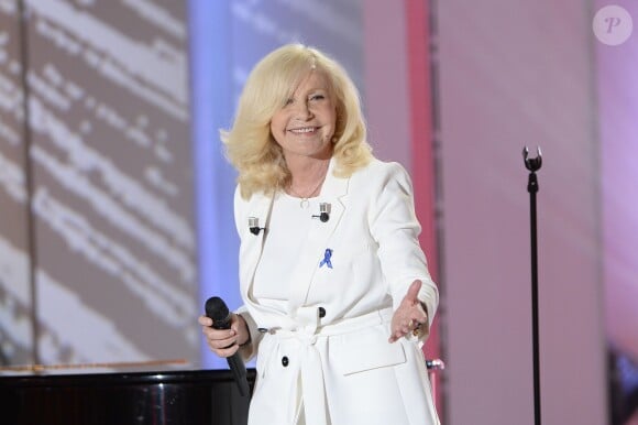 Michèle Torr lors de l'Enregistrement de l'émission "Vivement Dimanche" à Paris le 27 mai 2015 et qui sera diffusée le 21 juin 2015.