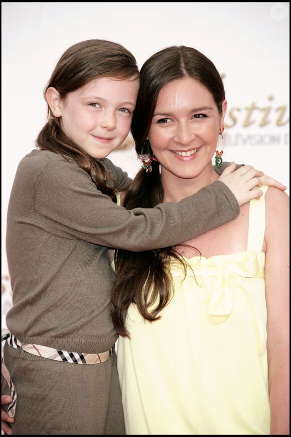 Emmanuelle Boidron et sa fille Leïa en 2008 au festival de la télévision de Monte-Carlo. Le 8 juin 2008.
