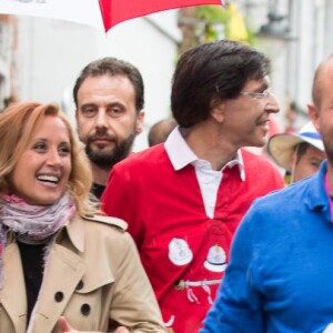 Lara Fabian et son mari Gabriel Di Giorgio assistent à la ducasse de Mons, en Belgique, le 22 mai 2016