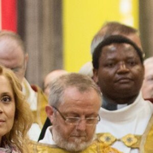 Elio di Rupo et Lara Fabian à la ducasse de Mons, en Belgique, le 22 mai 2016