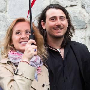 Lara Fabian et son mari Gabriel Di Giorgio assistent à la ducasse de Mons, en Belgique, le 22 mai 2016