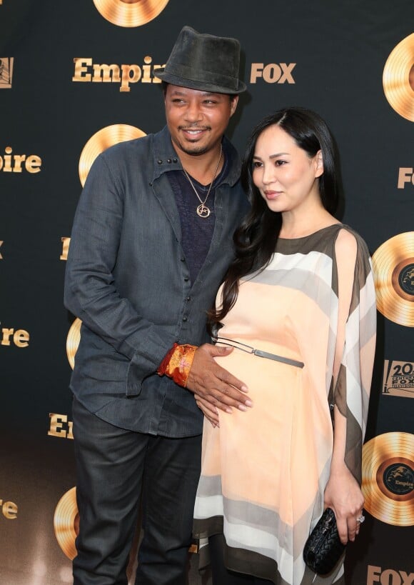Terrence Howard et son ex-épouse Miranda Pak, enceinte de leur deuxième enfant, à la soirée "Empire" à Los Angeles, le 20 mai 2016.