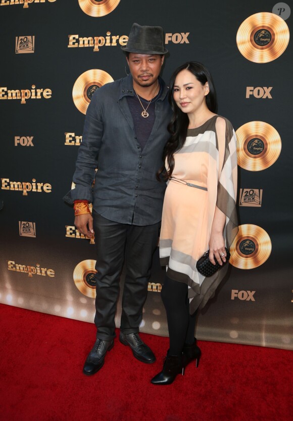 Terrence Howard et son ex-épouse Miranda Pak, enceinte de leur deuxième enfant, à la soirée "Empire" à Los Angeles, le 20 mai 2016.