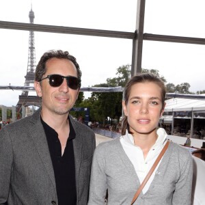 Gad Elmaleh et Charlotte Casiraghi - Longines Global champions tour Paris Eiffel Jumping, présenté par Gucci, au Champ de Mars à Paris le 5 juillet 2014.