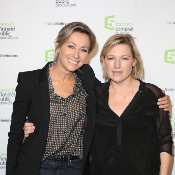 Anne-Sophie Lapix et Anne-Elisabeth Lemoine - Soirée du 20e anniversaire de France 5 à la Cité de la mode et du design à Paris, le 27 novembre 2014.