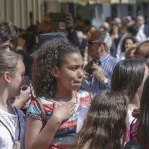 La reine Letizia d'Espagne lors de l'inauguration du 75ème salon du livre de Madrid le 27 mai 2016.