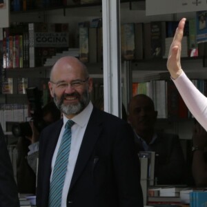 La reine Letizia d'Espagne lors de l'inauguration du 75ème salon du livre de Madrid le 27 mai 2016.