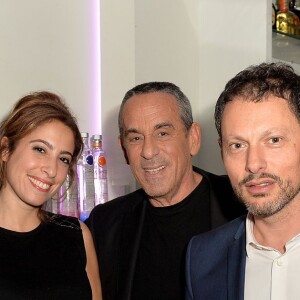 Exclusif - Laurent Ruquier, Léa Salamé, Thierry Ardisson, Marc-Olivier Fogiel et Audrey Crespo-Mara - Anniversaire de Jacques Sanchez au restaurant Nolita à Paris le 29 mai 2016. © Veeren/Bestimage