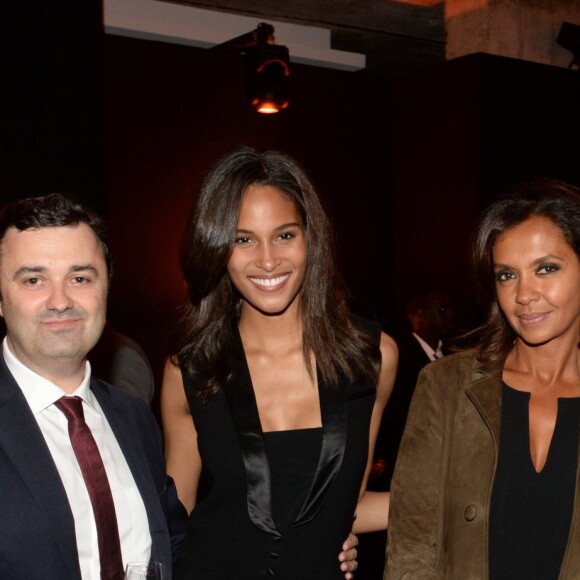 Semi-exclusif - Nicolas Besançon (directeur d'Audemars Piguet France), Cindy Bruna, Karine Le Marchand, François-Henry Bennahmias (CEO d'Audemars Piguet) - Inauguration de la boutique Audemars Piguet, 15 rue Royale, et présentation de la nouvelle collection Royal Oak Yellow Gold, à Paris, le 26 mai 2016. © Rachid Bellak/Bestimage