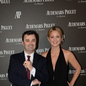 Semi-exclusif - Virginie Efira, Nicolas Besançon (directeur d'Audemars Piguet France) - Inauguration de la boutique Audemars Piguet, 15 rue Royale, et présentation de la nouvelle collection Royal Oak Yellow Gold, à Paris, le 26 mai 2016. © Rachid Bellak/Bestimage