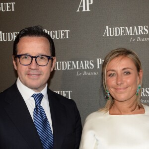 Semi-exclusif - François-Henry Bennahmias (CEO d'Audemars Piguet), Claire Duroc-Danner - Inauguration de la boutique Audemars Piguet, 15 rue Royale, et présentation de la nouvelle collection Royal Oak Yellow Gold, à Paris, le 26 mai 2016. © Rachid Bellak/Bestimage