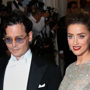 Johnny Depp et sa fiancée Amber Heard - Soirée du Met Ball / Costume Institute Gala 2014: "Charles James: Beyond Fashion" à New York, le 5 mai 2014.