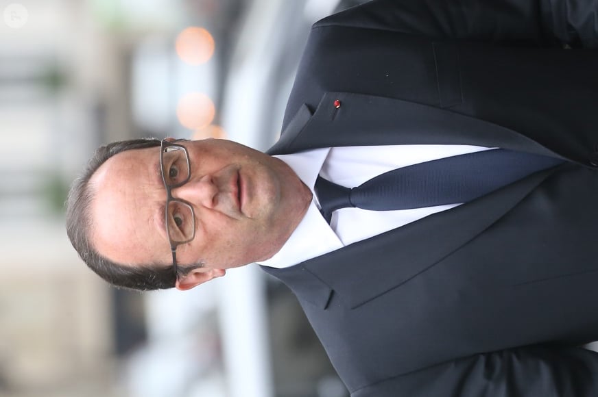 François Hollande - Obsèques de André Rousselet en la Basilique Sainte-Clotilde de Paris le 2 juin 2016.02/06/2016 - Paris