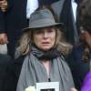 Anouchka Rousselet (la veuve d'André Rousselet) à la sortie des obsèques de André Rousselet en la Basilique Sainte-Clotilde de Paris le 2 juin 2016.02/06/2016 - Paris