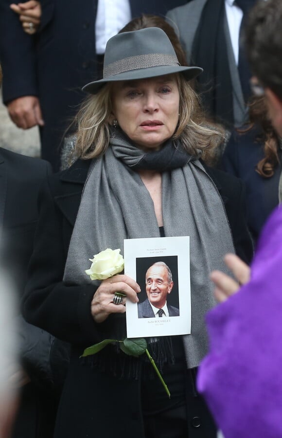 Anouchka Rousselet (la veuve d'André Rousselet) à la sortie des obsèques de André Rousselet en la Basilique Sainte-Clotilde de Paris le 2 juin 2016.02/06/2016 - Paris