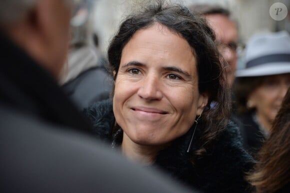 Mazarine Pingeot à la sortie des obsèques de André Rousselet en la Basilique Sainte-Clotilde de Paris le 2 juin 2016.02/06/2016 - Paris