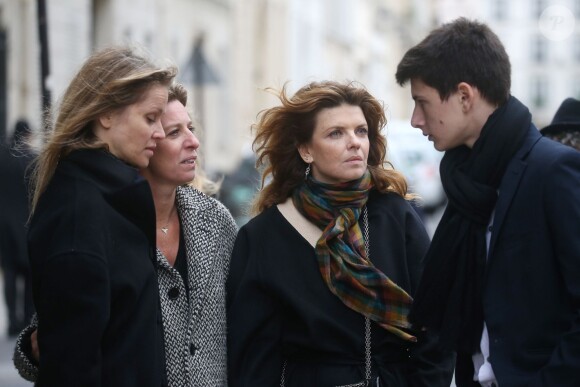 Gwendoline Hamon à la sortie des obsèques de André Rousselet en la Basilique Sainte-Clotilde de Paris le 2 juin 2016.02/06/2016 - Paris