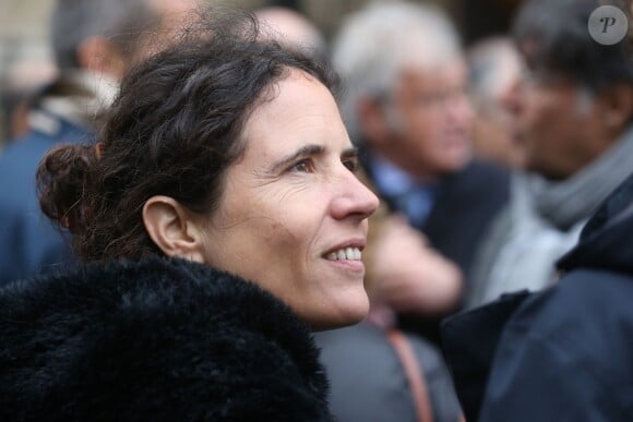 Mazarine Pingeot à la sortie des obsèques de André Rousselet en la Basilique Sainte-Clotilde de Paris le 2 juin 2016.02/06/2016 - Paris