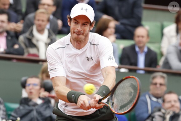 Andy Murray à Roland-Garros le 1er juin 2016, lors de sa victoire en quart de finale contre Richard Gasquet.