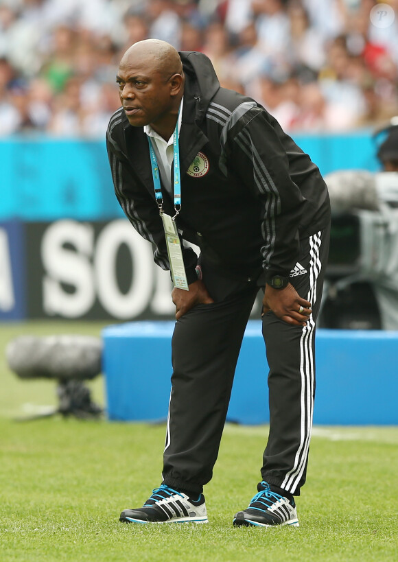 Stephen Keshi le 25 juin 2014 lors de la Coupe du monde de football au Brésil. L'ancien capitaine et sélectionneur du Nigéria est mort à 54 ans dans la nuit du 7 au juin 2016.