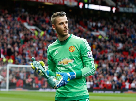 David De Gea, gardien de Manchester United, avec une récompense individuelle le 17 mai 2016 à Old Trafford. © Simon Bellis/Sportimage/Cal Sport Media