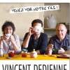 Vincent Dedienne entouré de ses parents adoptifs sur l'affiche de son spectacle "S'il se passe quelque chose".