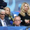 Helena Seger, femme de Zlatan Ibrahimovic, et leurs enfants Maximilian et Vincent ont assisté au match Suède - Irlande au Stade de France pendant l'Euro 2016 le 13 juin 2016. © Cyril Moreau / Bestimage
