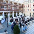 Vue du cocktail organisé le 14 juin 2016 dans la cour du palais princier en marge du 56e Festival de Télévision de Monte-Carlo. © Pool Festival TV Monaco / BestImage