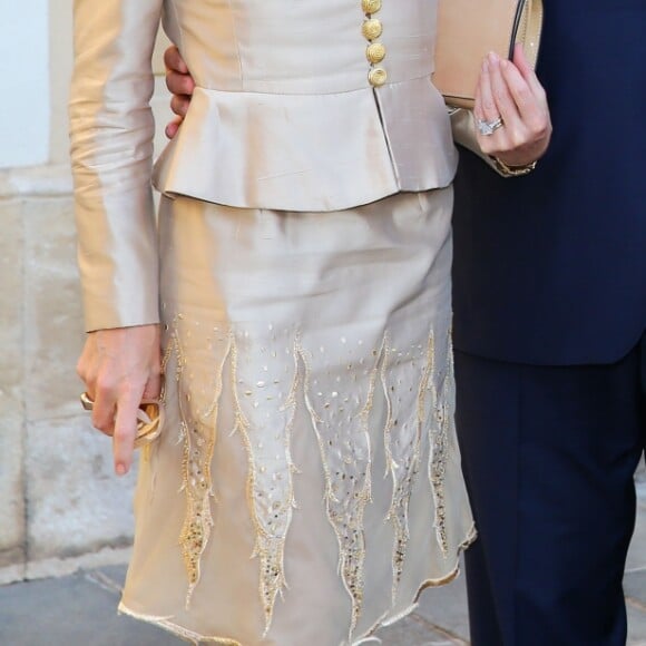 La princesse Charlene et le prince Albert de Monaco avec le prince Charles de Bourbon des Deux-Siciles et son épouse la princesse Camilla lors du cocktail organisé le 14 juin 2016 dans la cour du palais princier en marge du 56e Festival de Télévision de Monte-Carlo. © Pool Festival TV Monaco / BestImage