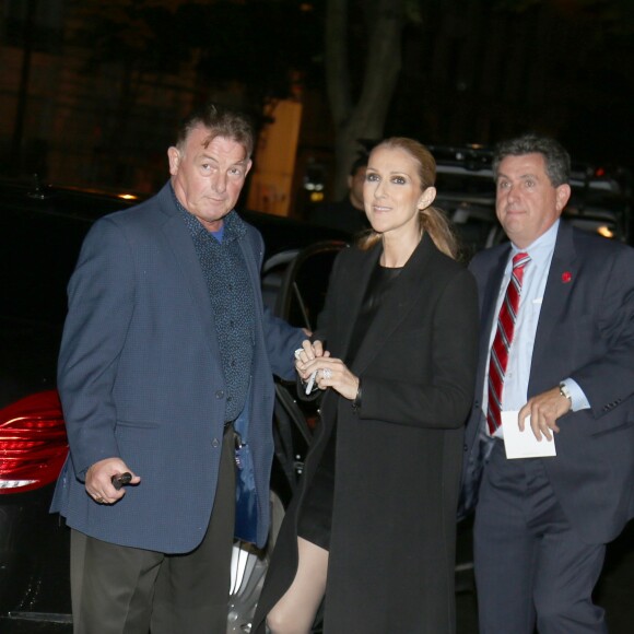 Exclusif - Céline Dion quitte les enregistrements des émissions "M6 Music Show 100% tube 2016" et "Le Grand Show" pour France 2 au studio de la Plaine Saint-Denis le 15 juin 2016.