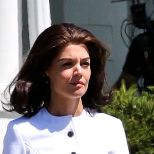 Katie Holmes sur le tournage de la série "The Kennedys: After Camelot" à Toronto, le 16 juin 2016.