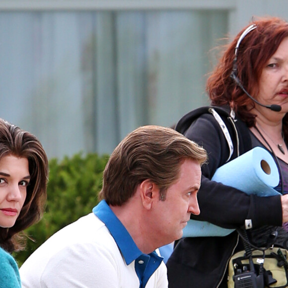 Katie Holmes et Matthew Perry sur le tournage de la série "The Kennedys: After Camelot" à Toronto, Canada le 13 juin 2016.