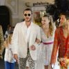 Exclusif - Pierre Casiraghi et sa femme Beatrice Borromeo, en tenues très colorées, se rendent à la dernière soirée organisée pour le mariage de Giovanna Battaglia à Capri, le 11 juin 2016.